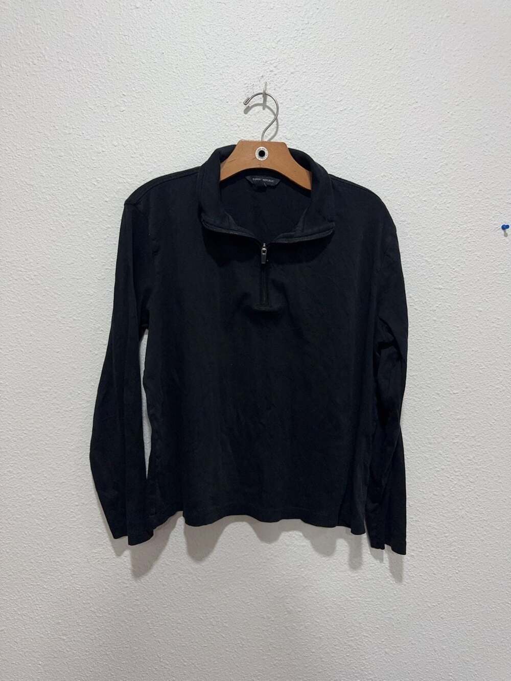 Banana Republic Men's Black Quarter-Zip Pullover Size M